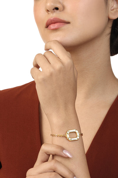 Isharya Lumen Chain Link Bracelet In 18Kt Gold Plated indian designer wear online shopping melange singapore