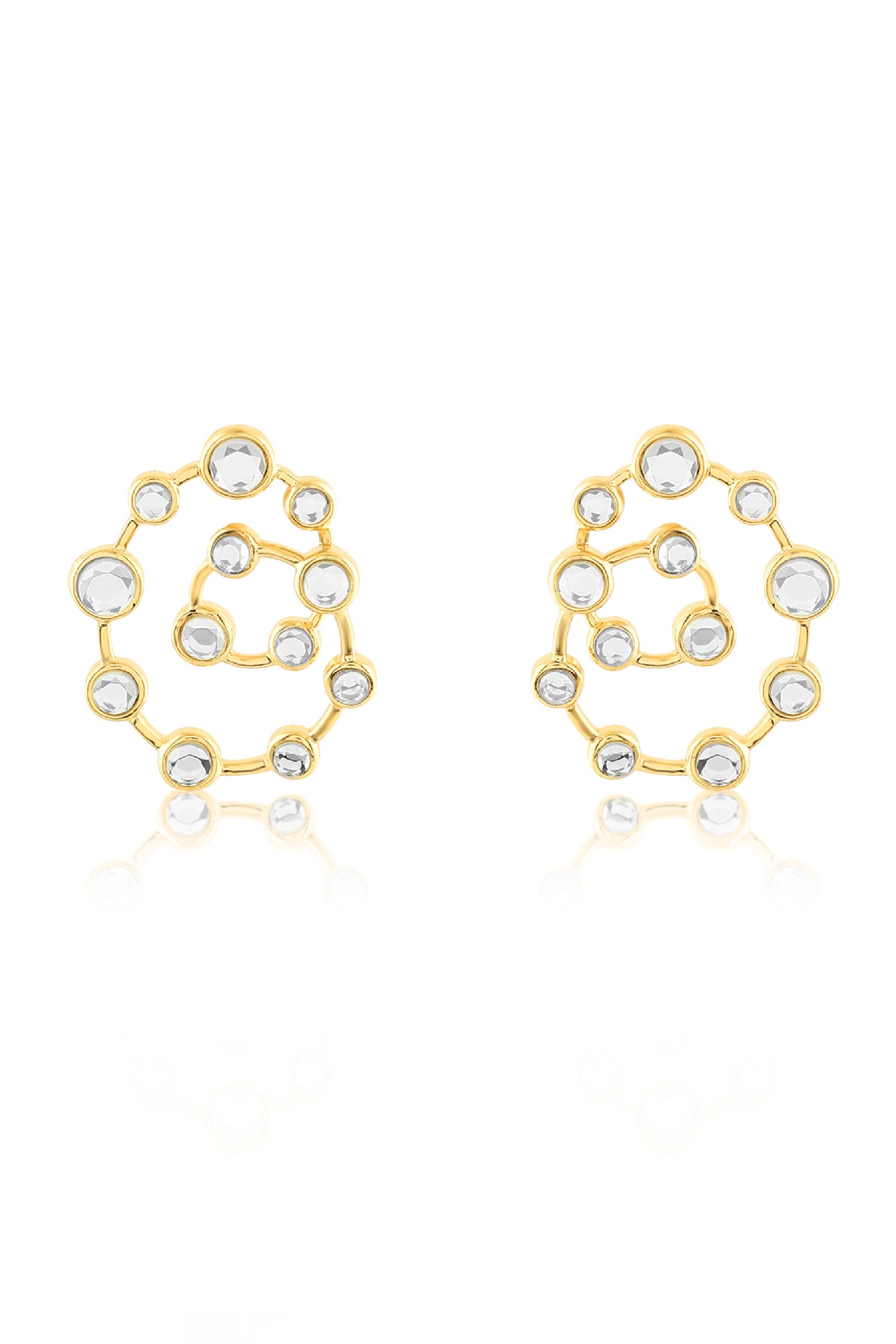 Isharya Lumen Concentric Earrings In 18Kt Gold Plated indian designer wear online shopping melange singapore