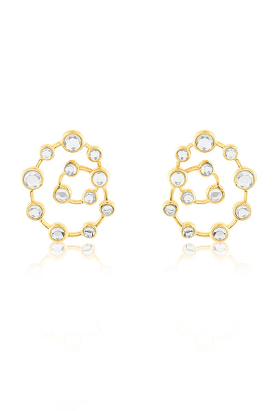 Isharya Lumen Concentric Earrings In 18Kt Gold Plated indian designer wear online shopping melange singapore