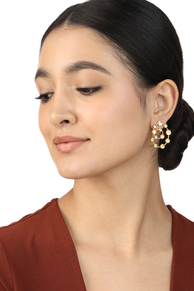 Isharya Lumen Concentric Earrings In 18Kt Gold Plated indian designer wear online shopping melange singapore