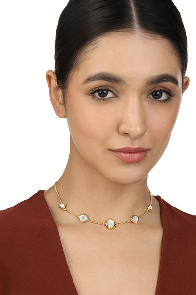 Isharya Lumen Essential Necklace In 18Kt Gold Plated indian designer wear online shopping melange singapore