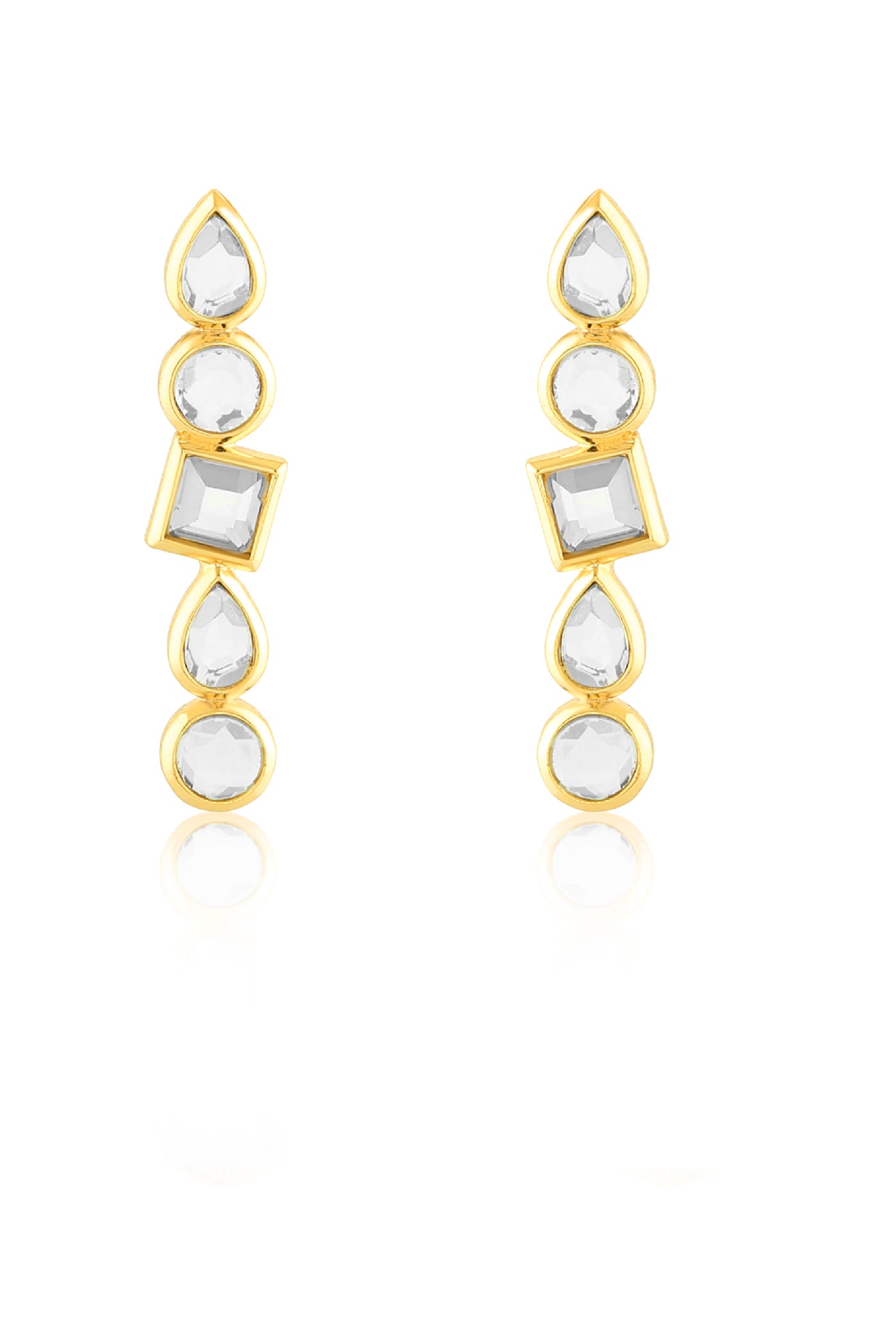 Isharya Lumen Mirror Line Earrings In 18Kt Gold Plated indian designer wear online shopping melange singapore