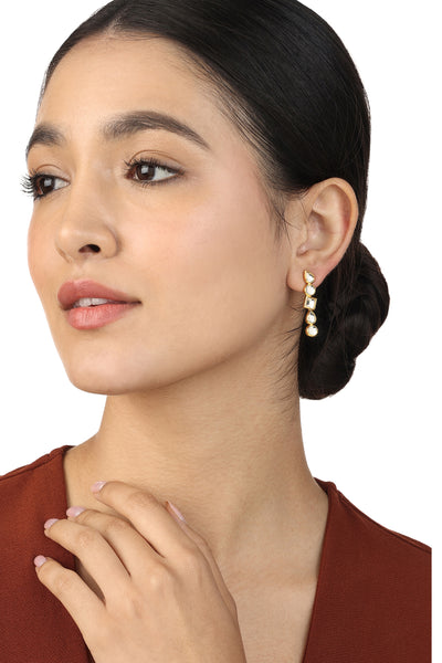 Isharya Lumen Mirror Line Earrings In 18Kt Gold Plated indian designer wear online shopping melange singapore