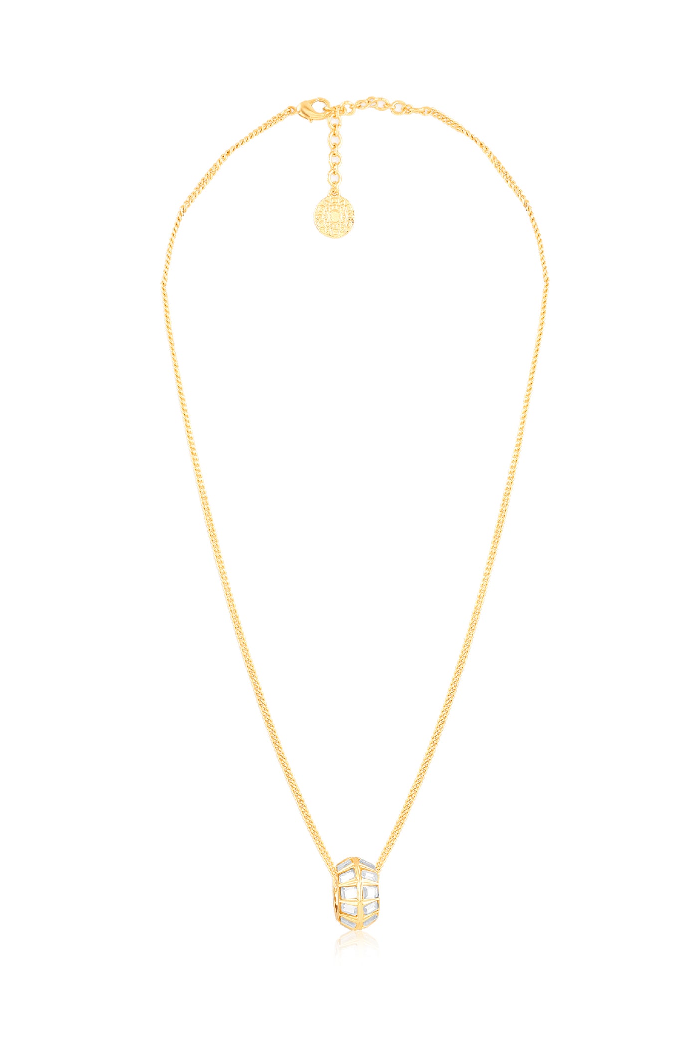 Isharya Lumen Mirror Pendant Necklace In 18Kt Gold Plated indian designer wear online shopping melange singapore