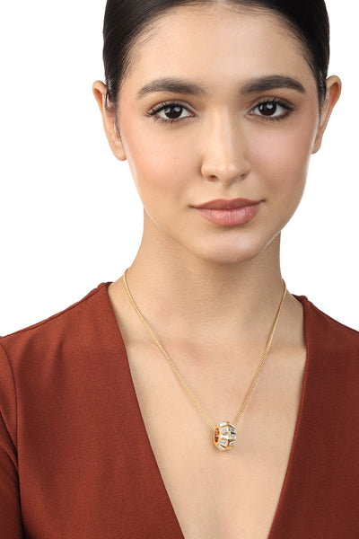 Isharya Lumen Mirror Pendant Necklace In 18Kt Gold Plated indian designer wear online shopping melange singapore