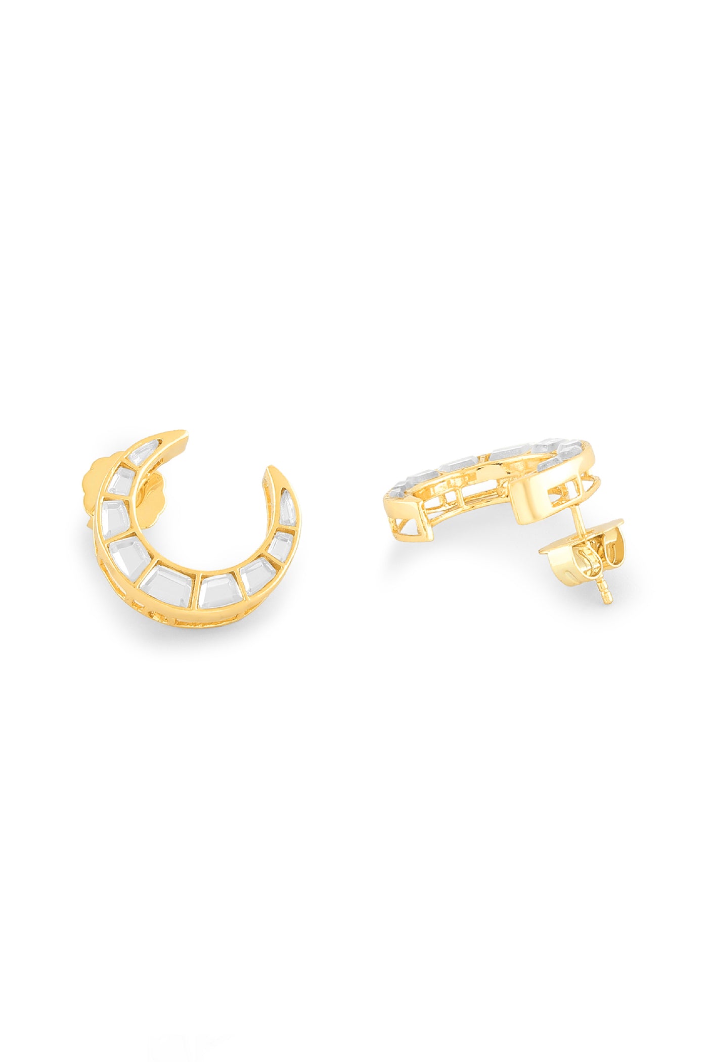 Isharya Lumen Moon Earrings In 18Kt Gold Plated indian designer wear online shopping melange singapore