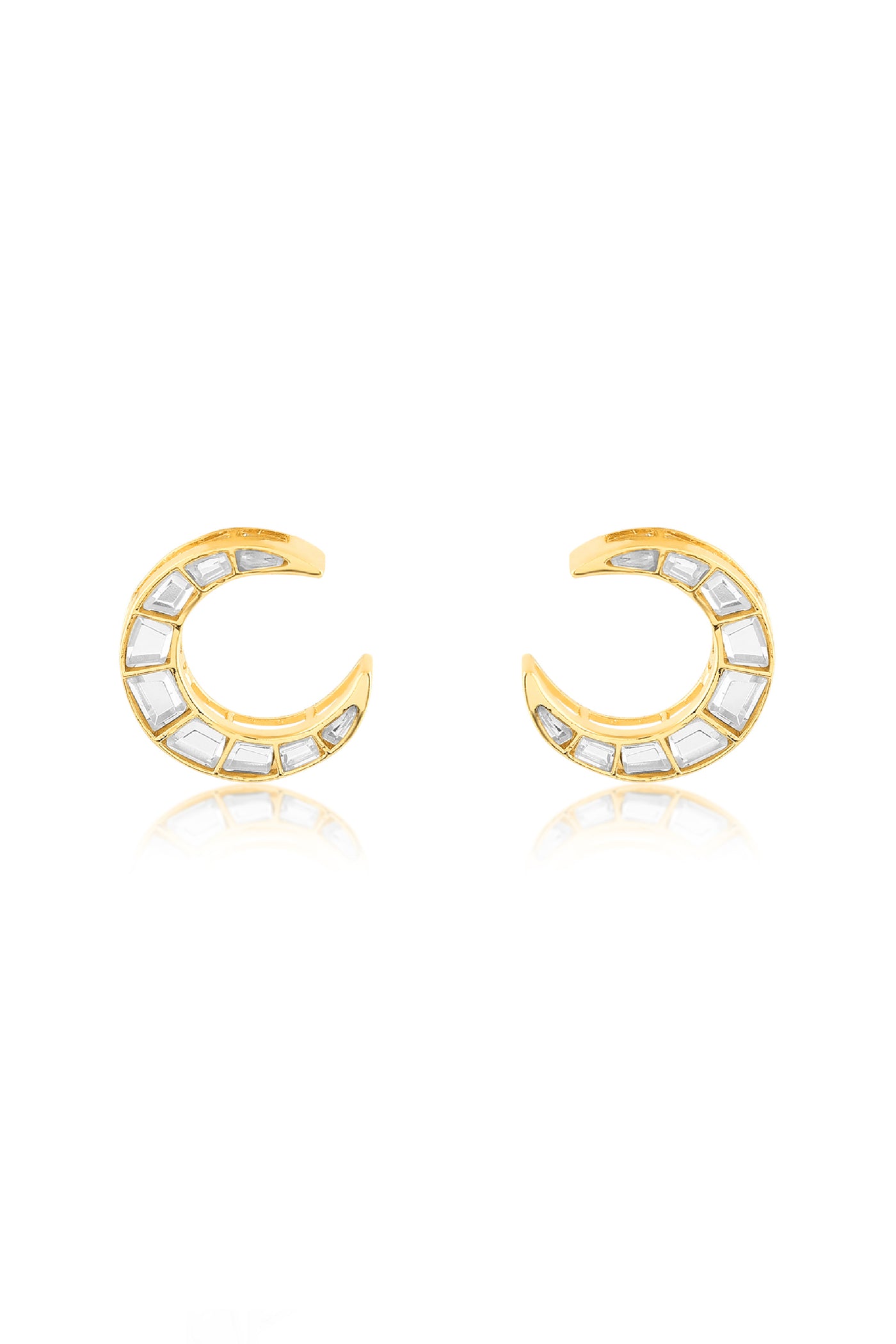 Isharya Lumen Moon Earrings In 18Kt Gold Plated indian designer wear online shopping melange singapore