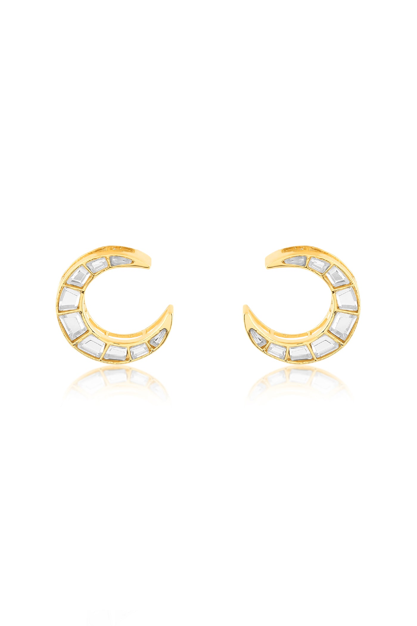 Isharya Lumen Moon Earrings In 18Kt Gold Plated indian designer wear online shopping melange singapore