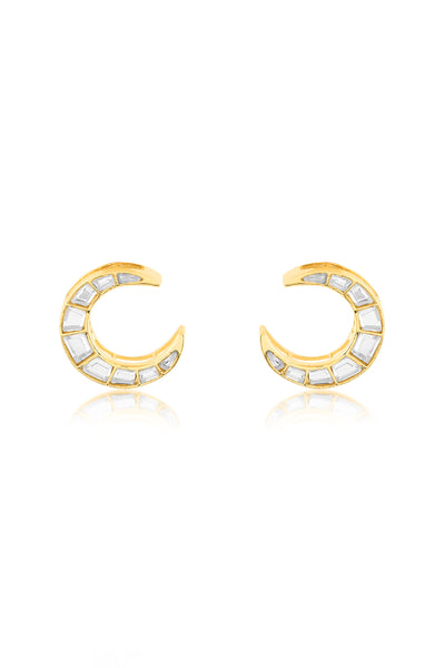 Isharya Lumen Moon Earrings In 18Kt Gold Plated indian designer wear online shopping melange singapore