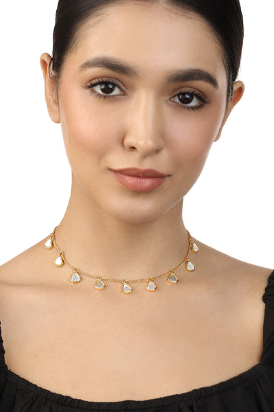 Isharya Lumen Multi Mirror Necklace In 18Kt Gold Plated indian designer wear online shopping melange singapore