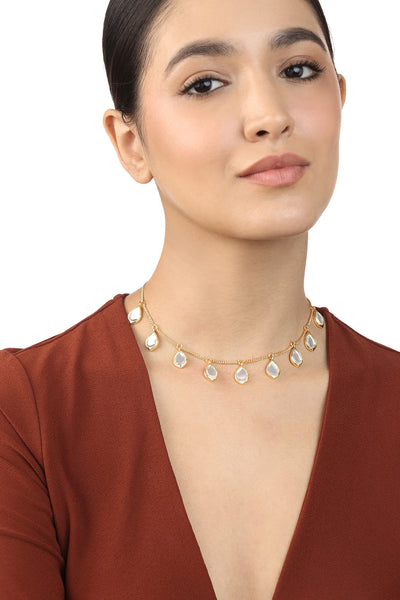 Isharya Lumen Multi Oblong Mirror Necklace In 18Kt Gold Plated indian designer wear online shopping melange singapore