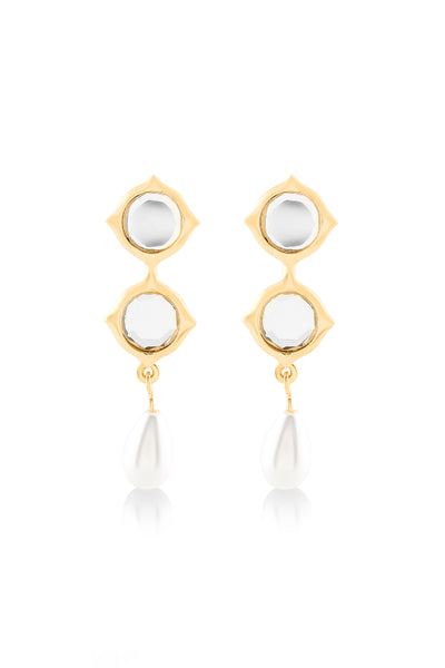 Isharya Lumen Pearl Drop Earrings In 18Kt Gold Plated indian designer wear online shopping melange singapore