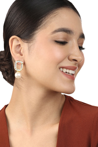 Isharya Lumen Perla Mismatched Earrings In 18Kt Gold Plated indian designer wear online shopping melange singapore