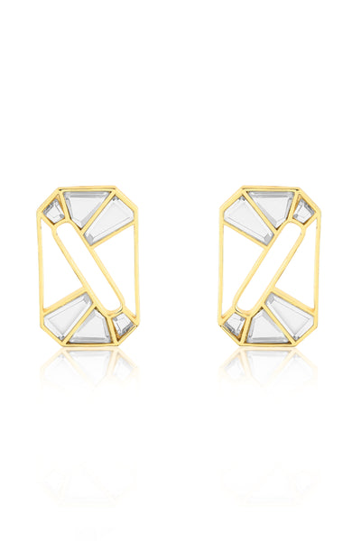 Isharya Lumen Quad Mirror Earrings In 18Kt Gold Plated indian designer wear online shopping melange singapore