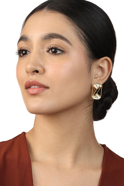 Isharya Lumen Quad Mirror Earrings In 18Kt Gold Plated indian designer wear online shopping melange singapore