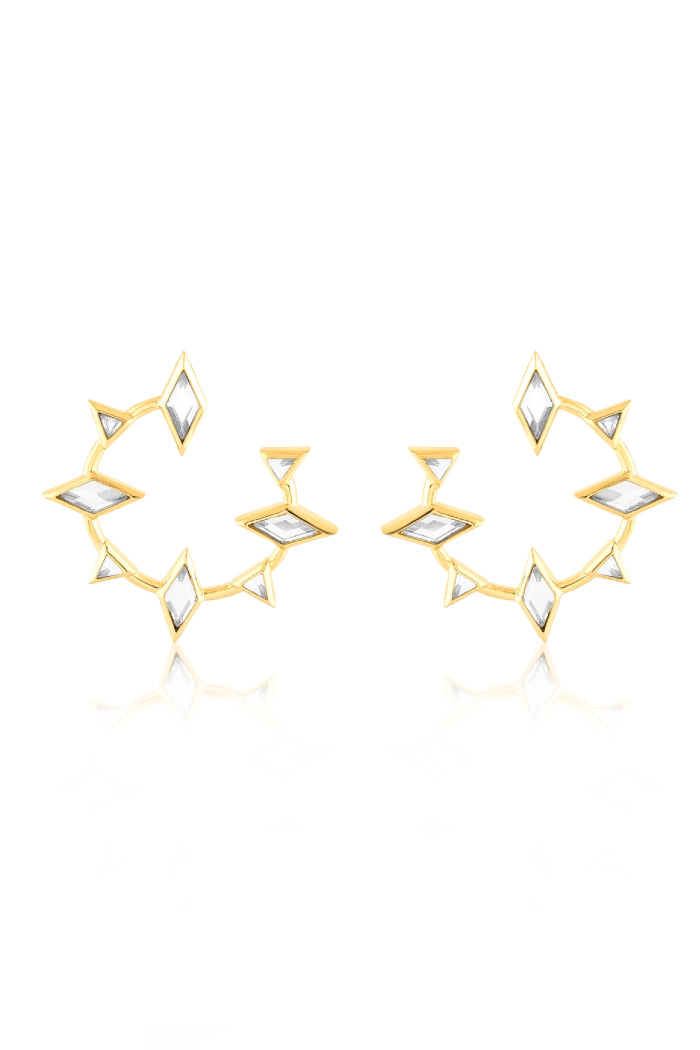 Isharya Lumen Spike Hoop Earrings In 18Kt Gold Plated indian designer wear online shopping melange singapore