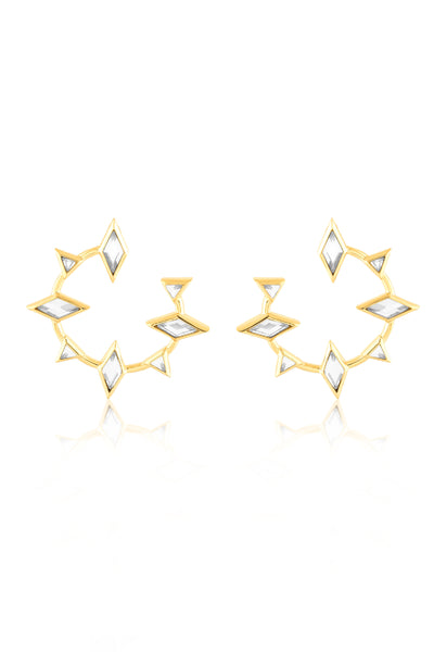 Isharya Lumen Spike Hoop Earrings In 18Kt Gold Plated indian designer wear online shopping melange singapore