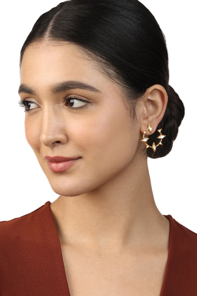 Isharya Lumen Spike Hoop Earrings In 18Kt Gold Plated indian designer wear online shopping melange singapore