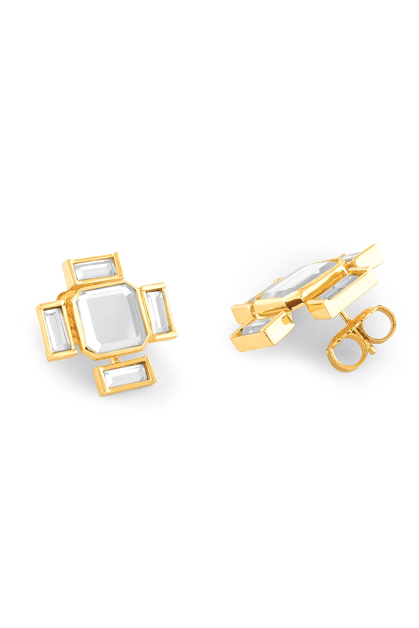 Isharya Lumen Square Earrings In 18Kt Gold Plated indian designer wear online shopping melange singapore