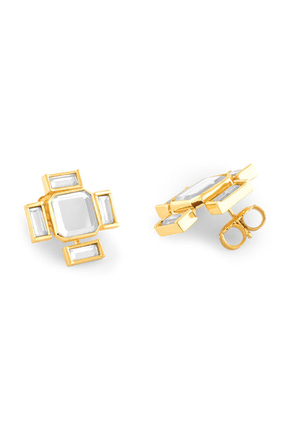 Isharya Lumen Square Earrings In 18Kt Gold Plated indian designer wear online shopping melange singapore