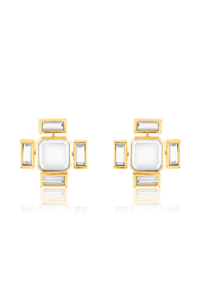 Isharya Lumen Square Earrings In 18Kt Gold Plated indian designer wear online shopping melange singapore
