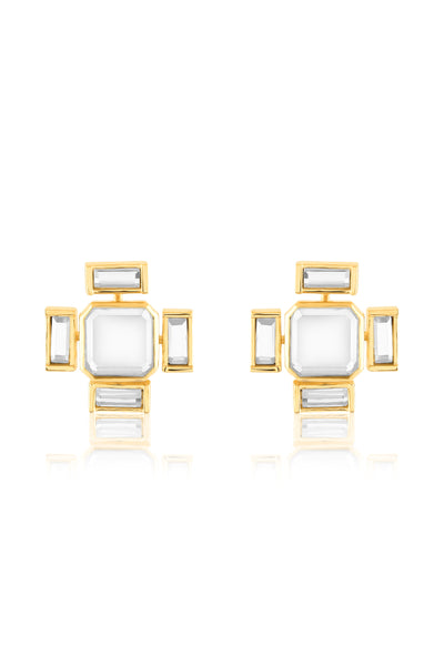 Isharya Lumen Square Earrings In 18Kt Gold Plated indian designer wear online shopping melange singapore