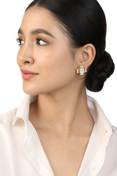 Isharya Lumen Square Earrings In 18Kt Gold Plated indian designer wear online shopping melange singapore