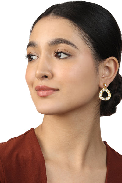 Isharya Lumen Statement Mirror Earrings In 18Kt Gold Plated indian designer wear online shopping melange singapore