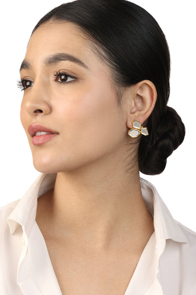 Isharya Lumen Trio Earrings In 18Kt Gold Plated indian designer wear online shopping melange singapore