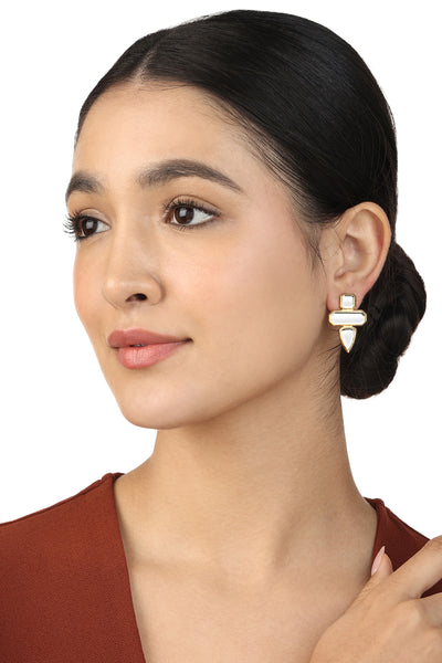 Isharya Lumen Trio Mirror Earrings In 18Kt Gold Plated indian designer wear online shopping melange singapore
