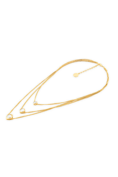 Isharya Lumen Trio Necklace In 18Kt Gold Plated indian designer wear online shopping melange singapore