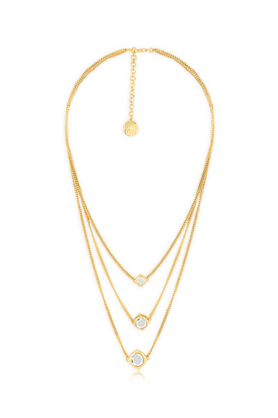 Isharya Lumen Trio Necklace In 18Kt Gold Plated indian designer wear online shopping melange singapore