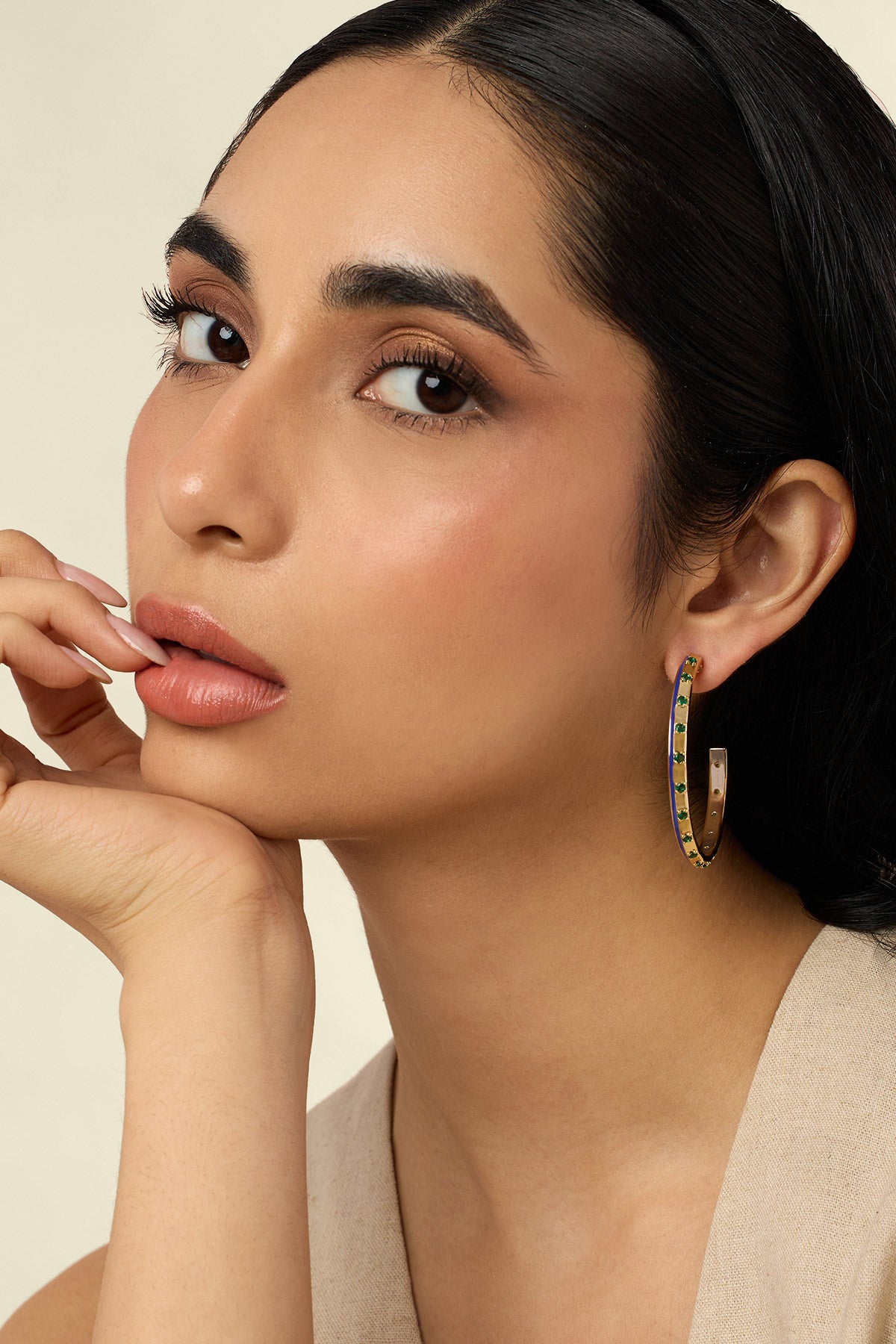 Isharya Luna Luxe Hoops In 18kt Gold Plated indian designer wear online shopping melange singapore 