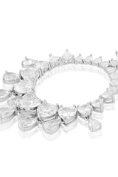 Isharya Lunar Elegance Moon Baalis In Rhodium Plating indian designer wear online shopping melange singapore 