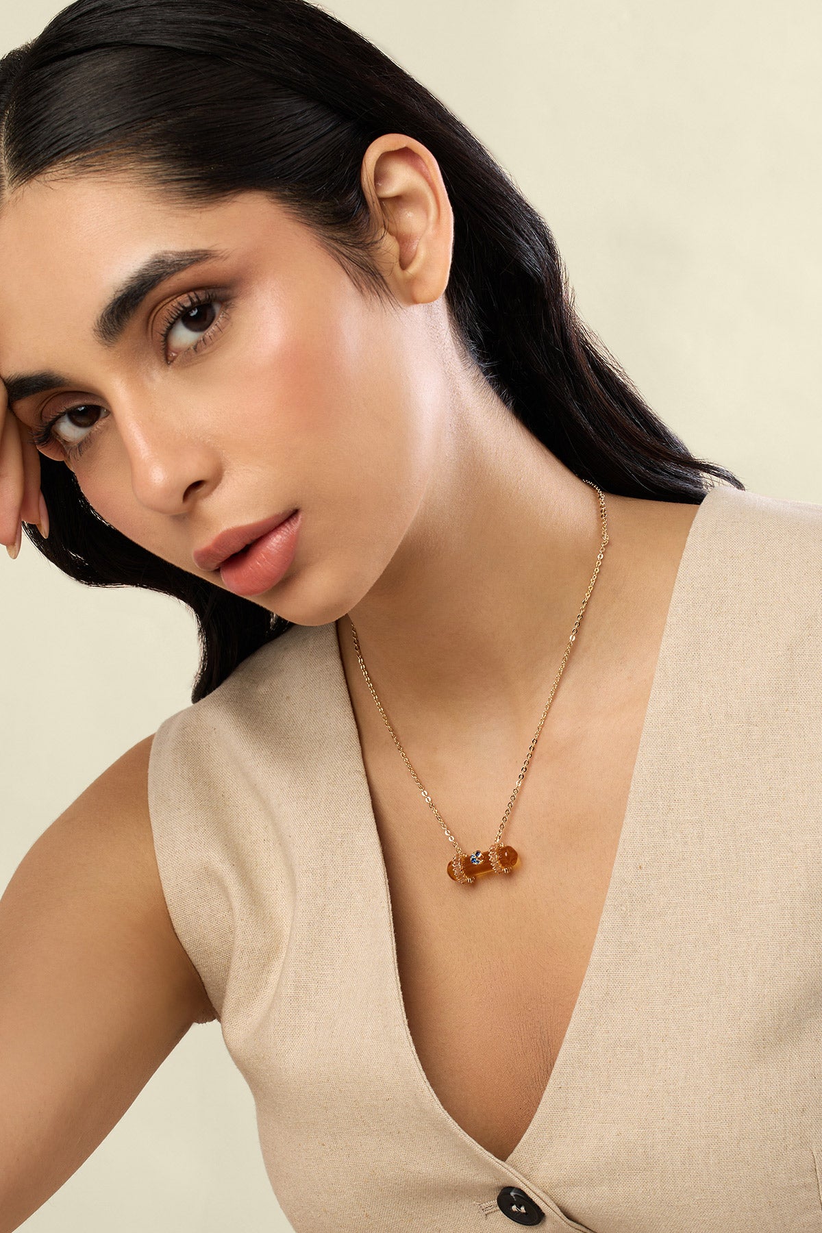 Isharya Lunar Light Necklace  In 18kt Gold Plated indian designer wear online shopping melange singapore 