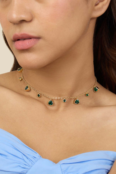 Isharya Lush Dreams Charm Necklace In 18Kt Gold Plated indian designer wear online shopping melange singapore