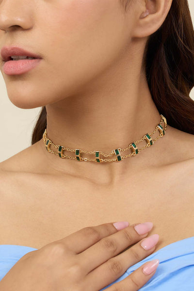 Isharya Lush Dreams Choker Necklace In 18Kt Gold Plated indian designer wear online shopping melange singapore 