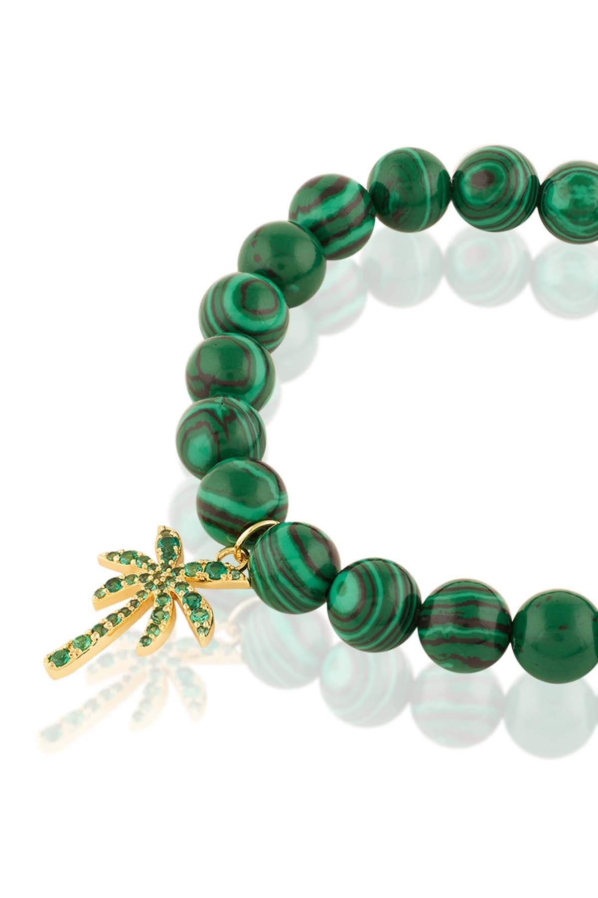 Isharya Malachite Palm Bracelet In 18Kt Gold Plated indian designer wear online shopping melange singapore