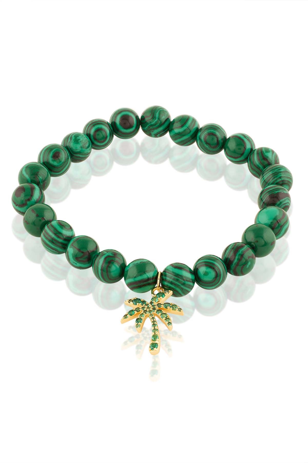 Isharya Malachite Palm Bracelet In 18Kt Gold Plated indian designer wear online shopping melange singapore