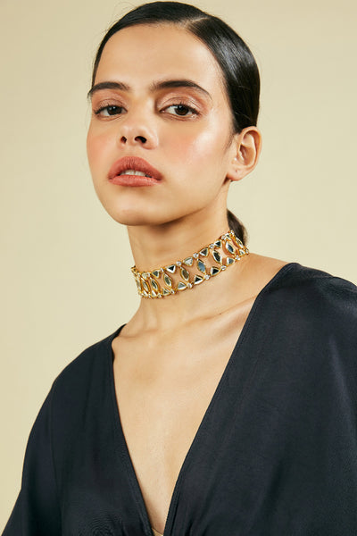 Isharya Marquise Mirror Choker indian designer wear online shopping melange singapore