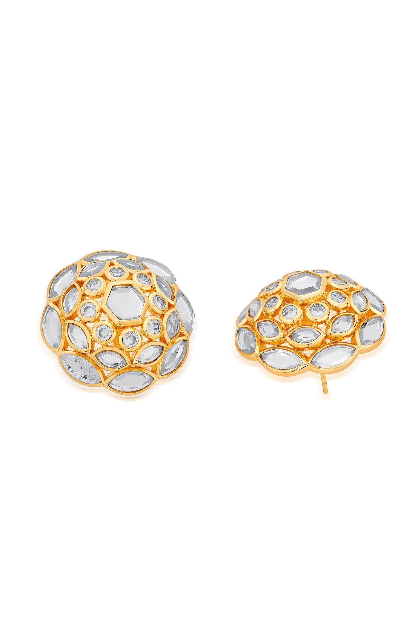 Isharya Marquise Mirror Cluster Stud Earrings indian designer wear online shopping melange singapore