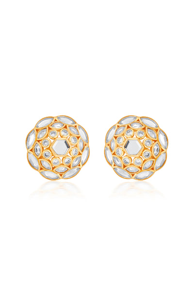 Isharya Marquise Mirror Cluster Stud Earrings indian designer wear online shopping melange singapore