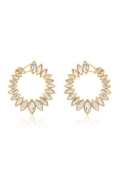 Isharya Marquise Mirror Orange Peel Earrings indian designer wear online shopping melange singapore