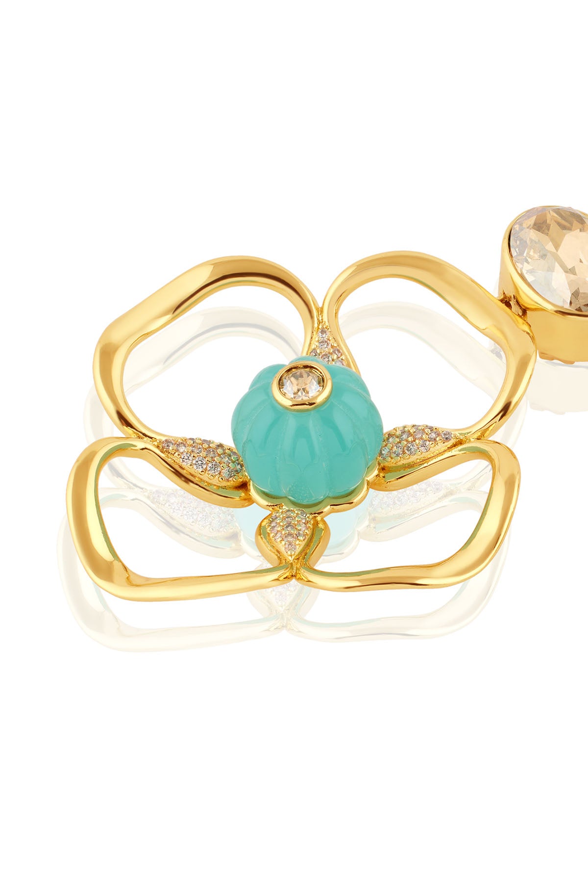 Isharya Midnight Bloom Dangler Earrings 18Kt Gold Plated indian designer wear online shopping melange singapore 
