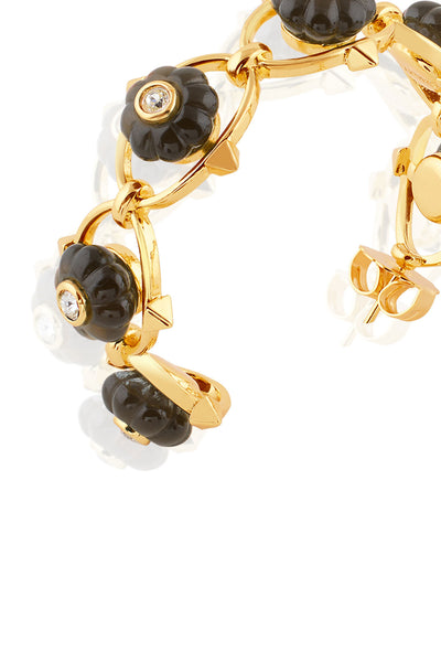 Isharya Midnight Bloom Hoop Earrings 18Kt Gold Plated indian designer wear online shopping melange singapore