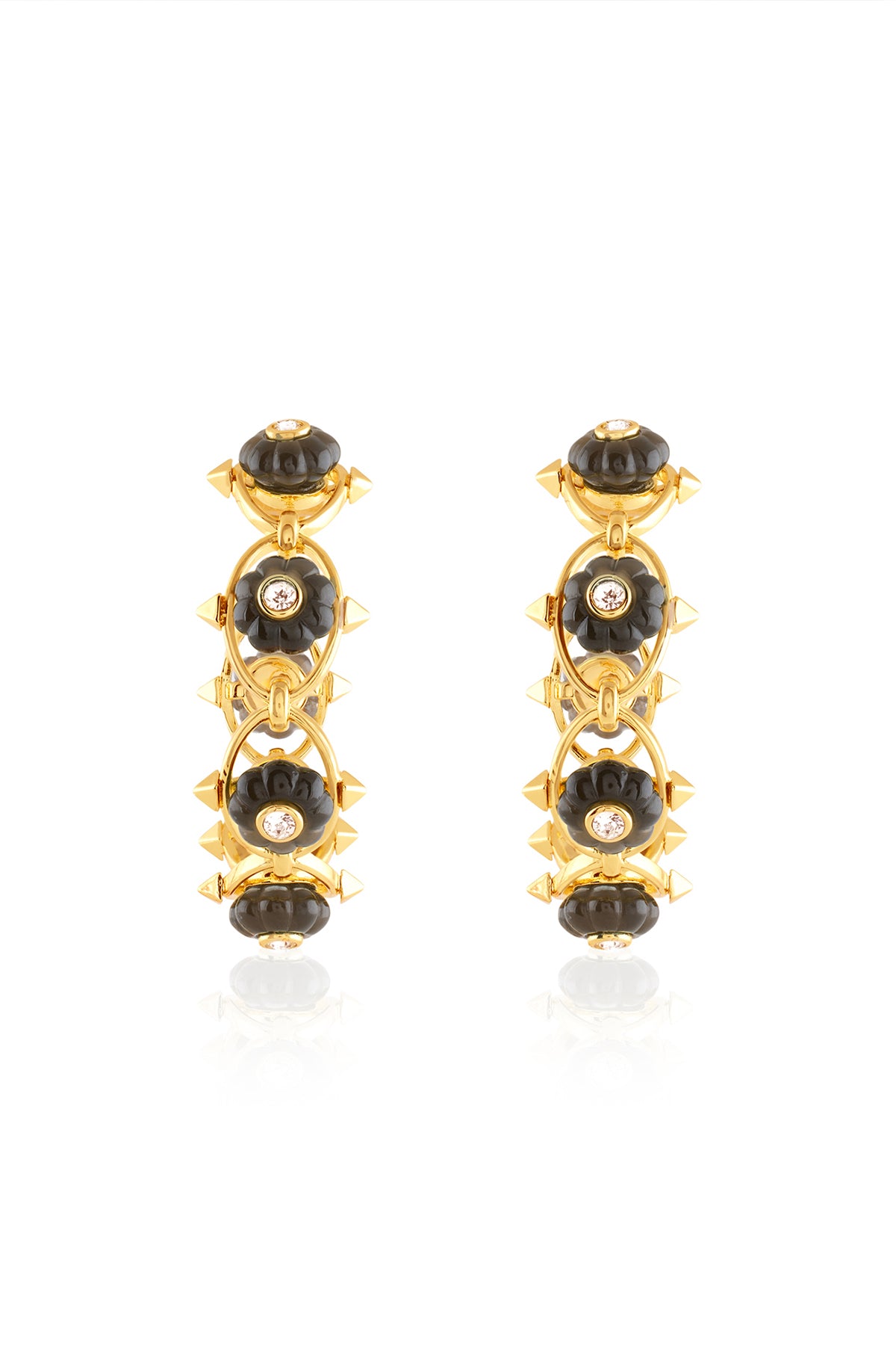 Isharya Midnight Bloom Hoop Earrings 18Kt Gold Plated indian designer wear online shopping melange singapore