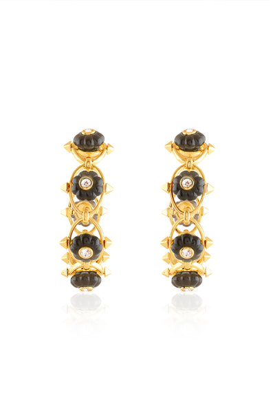Isharya Midnight Bloom Hoop Earrings 18Kt Gold Plated indian designer wear online shopping melange singapore