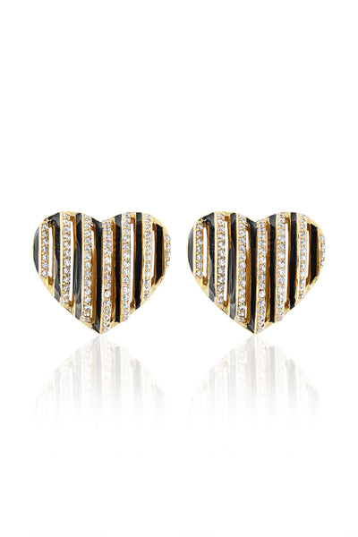 Isharya Midnight Heartbeat Earrings 18Kt Gold Plated indian designer wear online shopping melange singapore