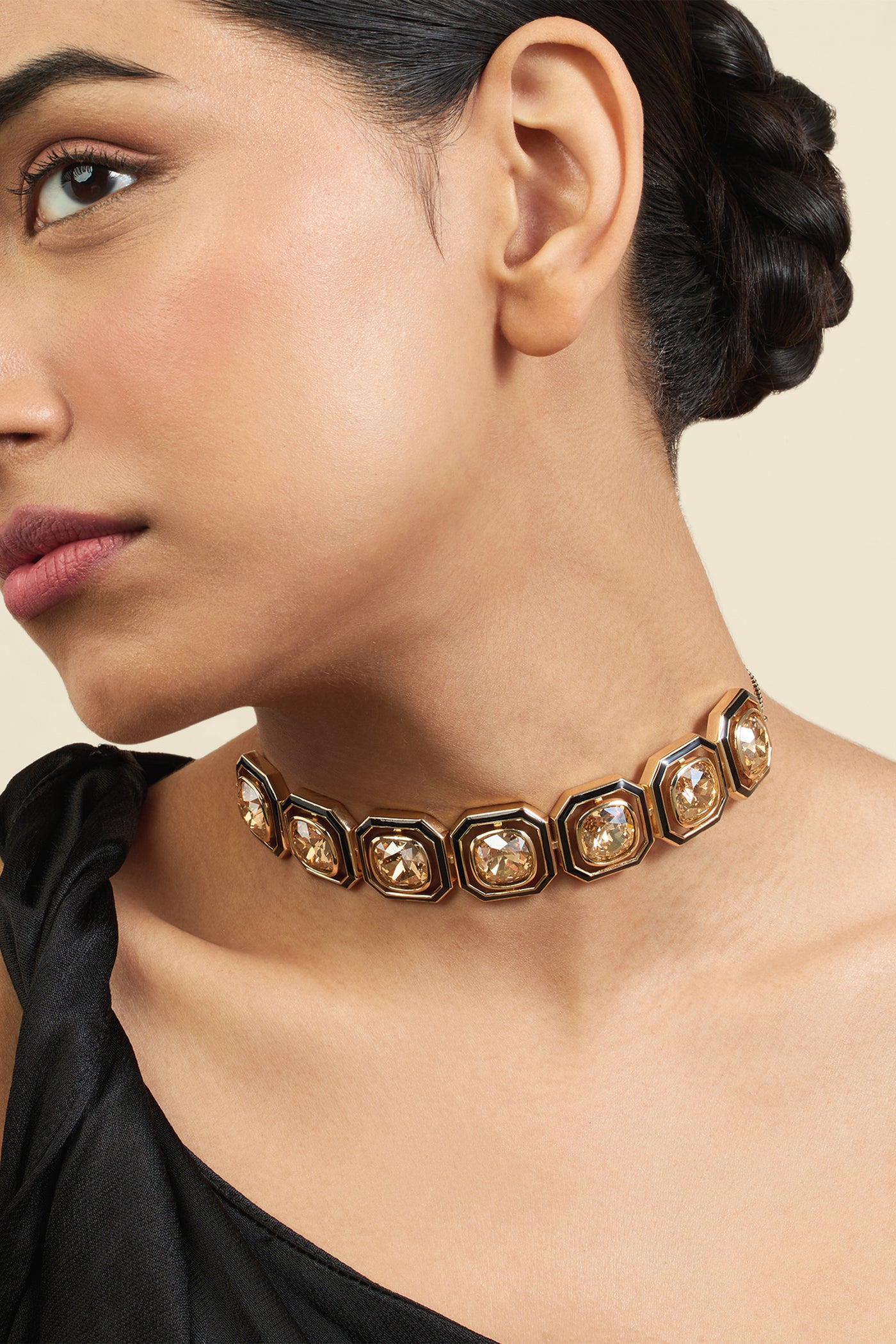 Isharya Mocha Mousse Choker Necklace 18Kt Gold Plated indian designer wear online shopping melange singapore
