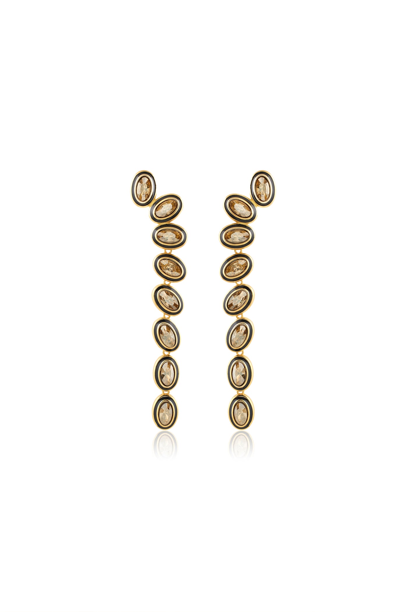 Isharya Mocha Mousse Dangler Earrings 18Kt Gold Plated indian designer wear online shopping melange singapore